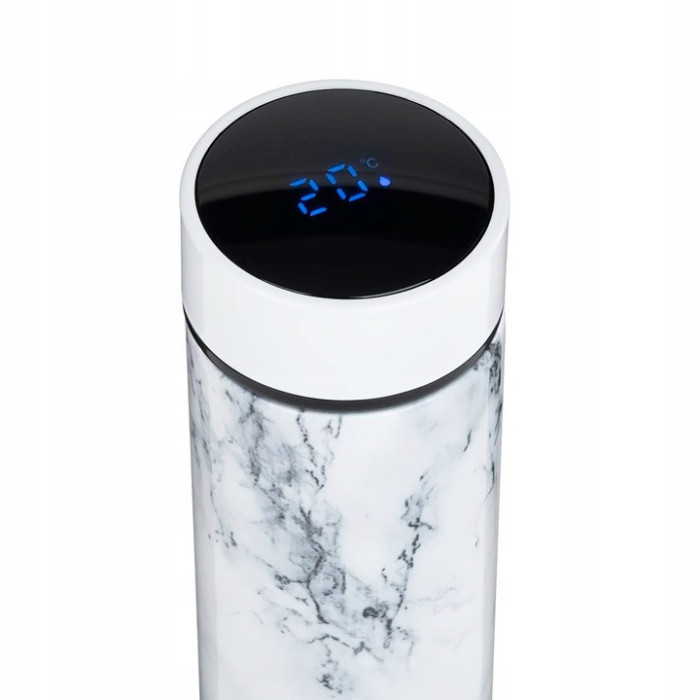 KUBEK TERMICZNY 450ml WYŚWIETLACZ LED SITKO TB2319 MARMUREK MARMUR NOVEEN