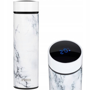 KUBEK TERMICZNY 450ml WYŚWIETLACZ LED SITKO TB2319 MARMUREK MARMUR NOVEEN