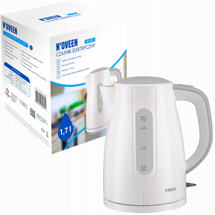 CZAJNIK ELEKTRYCZNY N`OVEEN EK-1301 2150W 1,7l biały TURYSTYCZNY