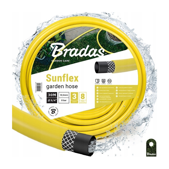 WĄŻ OGRODOWY ULTRA MOCNY 3-WARSTWOWY 3/4 CALA 30M NAWODNIENIE BRADAS