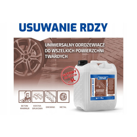 Płyn do usuwania rdzy, żelaza, śladów po nawozach, pożółknięć TENZI / 5L