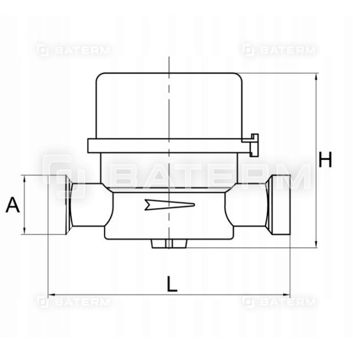 Wodomierz do wody zimnej Diamond 1/2" .Q3-1.6 m3/h. Antymagnetyczny 2029