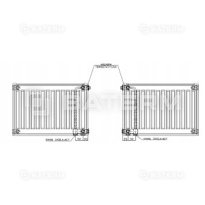 Grzejnik Stalowy Panelowy V22-500X0800 zasilanie DOLNE 1406 W biały DIAMOND