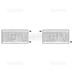 Grzejnik stalowo-panelowy Diamond 954 W biały 500 x 550 x 105 mm - boczne