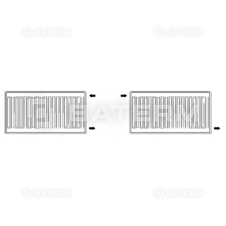 Grzejnik stalowo-panelowy Diamond 954 W biały 500 x 550 x 105 mm - boczne