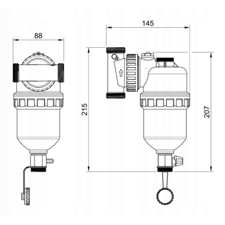 KOMPLET FILTR MAGNETYCZNY, SEPARATOR ZANIECZYSZCZEŃ - DN25 1