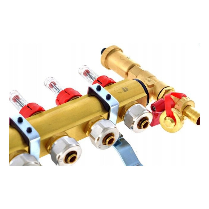 ROZDZIELACZ OGRZEWANIA PODŁOGOWEGO PODŁOGÓWKI 6 OBWODÓW SEKCJI MOSIĘŻNY