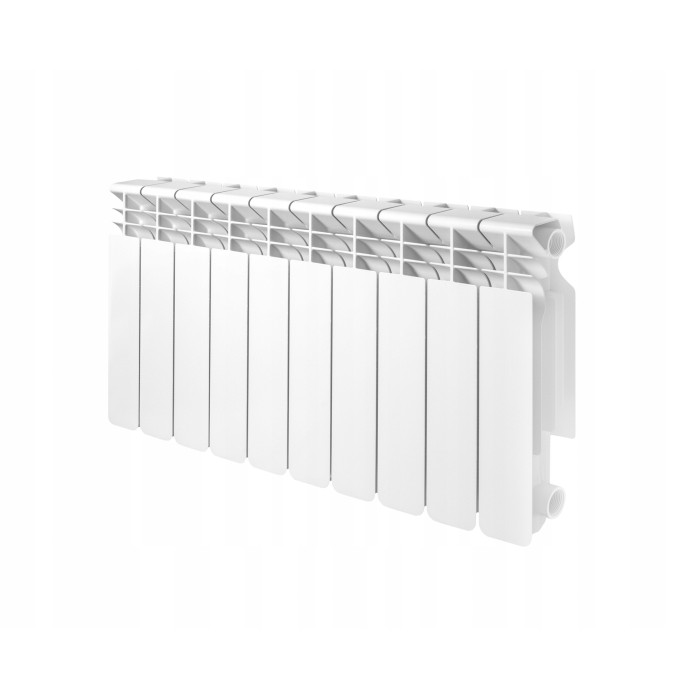 Grzejnik aluminiowy Diamond 1121 W biały 800 x 450 x 95 mm - boczne