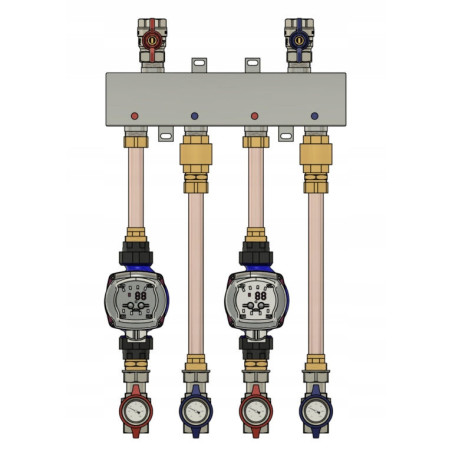 ZESTAW GRUPA POMPOWA 2- SEKCYJNA 2 x OBIEG BEZPOŚREDNI