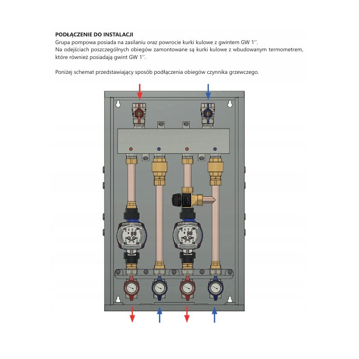 ZESTAW GRUPA POMPOWA 2- SEKCYJNA 2 x OBIEG BEZPOŚREDNI