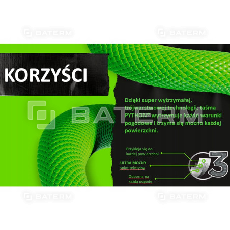 Taśma naprawcza PYTHON super mocna POXIPOL 48 mm x 10y / srebrna