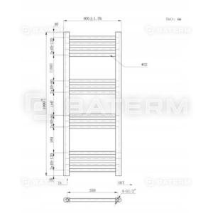 GRZEJNIK BASIC 40×100 cm BIAŁY ŁAZIENKOWY DRABINKOWY KALORYFER