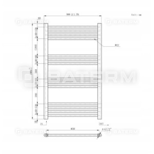 GRZEJNIK BASIC 50×100 cm CZARNY ŁAZIENKOWY DRABINKOWY KALORYFER