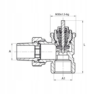 Zestaw termostatyczny do grzejnika kątowy 1/2 cala biała głowica