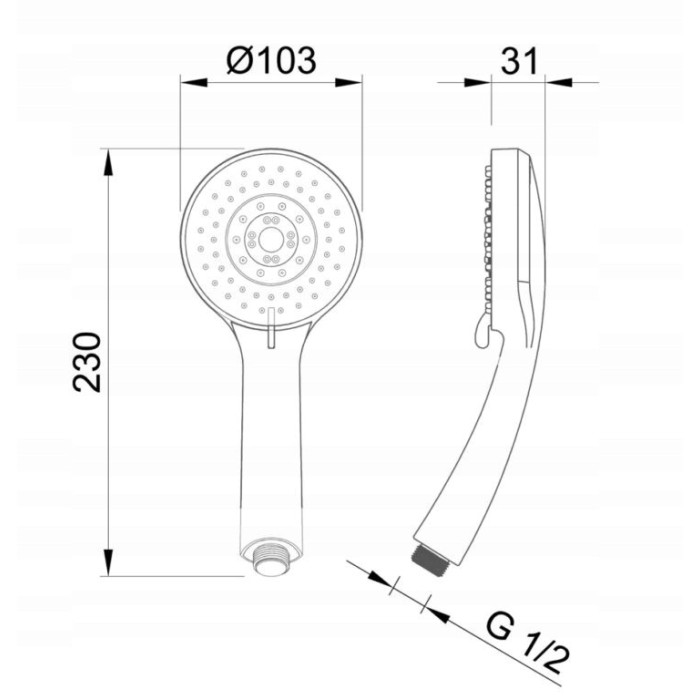 NATRYSK RĘCZNY NELA Z TWORZYWA MASAŻ 5-BIEGOWY CZARNY SŁUCHAWKA