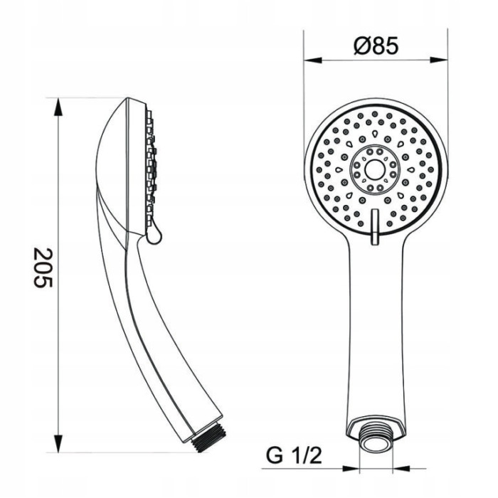 NATRYSK RĘCZNY POLA Z TWORZYWA MASAŻ 5-BIEGOWY CHROM