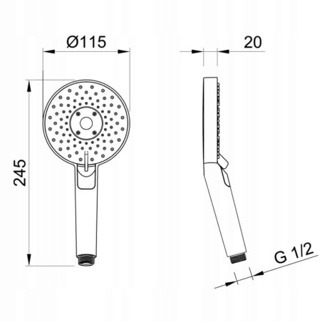 NATRYSK RĘCZNY GAJA Z TWORZYWA MASAŻ 3-BIEGOWY CZARNY