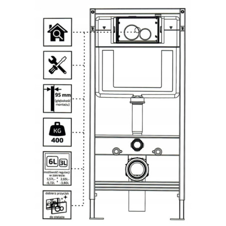 Stelaż podtynkowy do toalety slim Hydroland