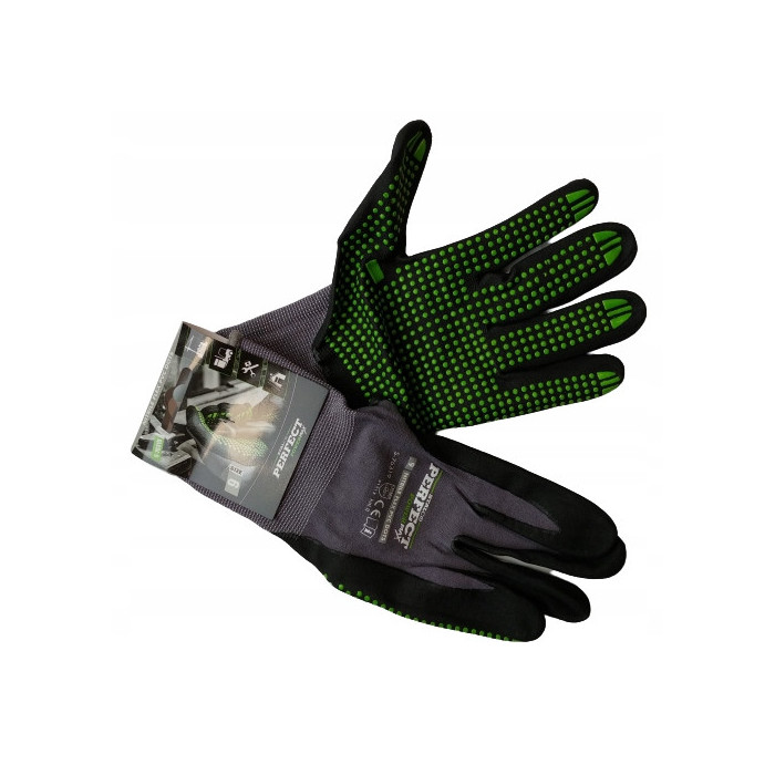 Rękawice Ochronne Rękawice Robocze 9 STALCO Nylonowe S-NITRILE FLEX ROZ. L