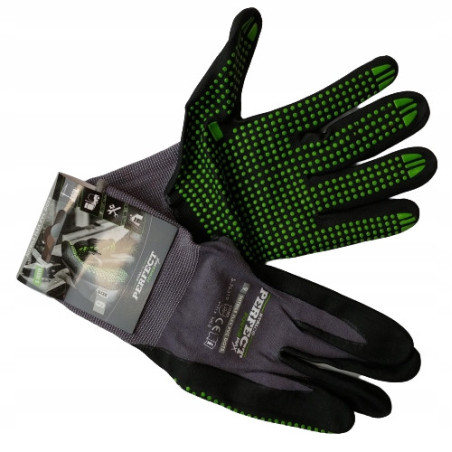 Rękawice Ochronne Rękawice Robocze 9 STALCO Nylonowe S-NITRILE FLEX ROZ. L