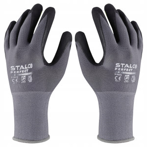 Rękawice Ochronne Rękawice Robocze 9 STALCO Nylonowe S-NITRILE FLEX ROZ. L