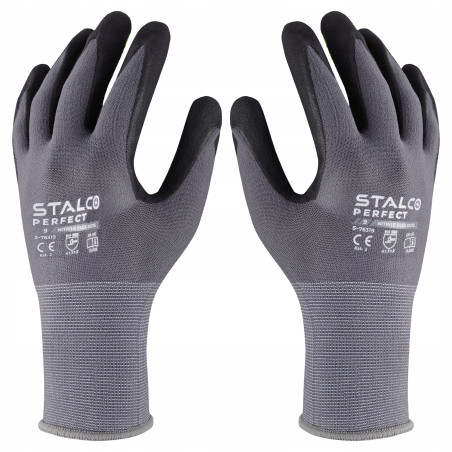 Rękawice Ochronne Rękawice Robocze 9 STALCO Nylonowe S-NITRILE FLEX ROZ. L