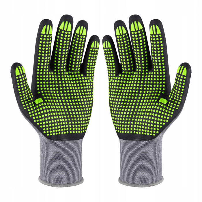 Rękawice Ochronne Rękawice Robocze 9 STALCO Nylonowe S-NITRILE FLEX ROZ. L