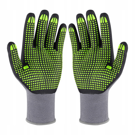 Rękawice Ochronne Rękawice Robocze 9 STALCO Nylonowe S-NITRILE FLEX ROZ. L