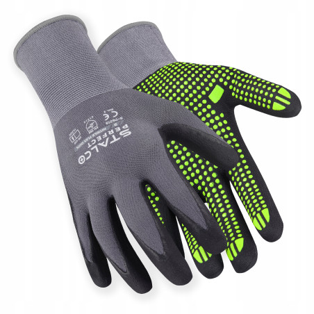 Rękawice Ochronne Rękawice Robocze 9 STALCO Nylonowe S-NITRILE FLEX ROZ. L