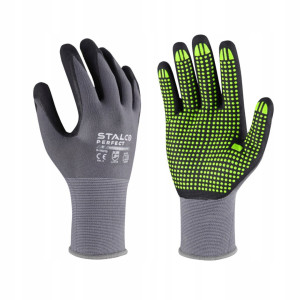 Rękawice Ochronne Rękawice Robocze 9 STALCO Nylonowe S-NITRILE FLEX ROZ. L