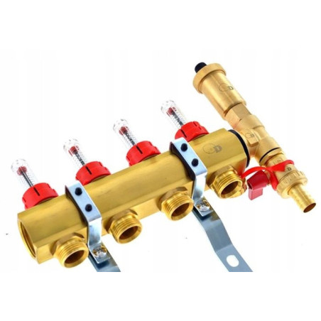 ROZDZIELACZ OGRZEWANIA PODŁOGOWEGO PODŁOGÓWKI 13 OBWODÓW SEKCJI MOSIĘŻNY