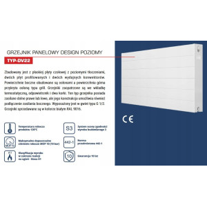GRZEJNIK PANELOWY DOLNOZASILANY DIAMOND DV22 500x1600 DEKORACYJNY DESING
