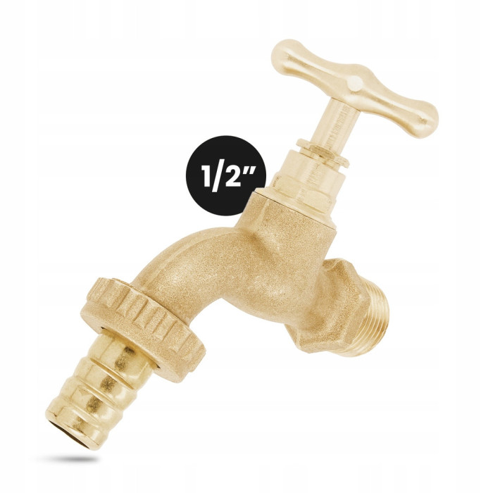 Zawór grzybkowy Diamond 1/2'' czerpalny mosiądz ozdobny MATOWY WYPŁYWOWY