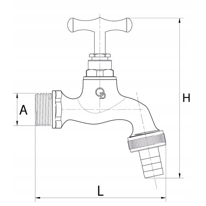 ZAWÓR WYPŁYWOWY 3/4 ZE ZŁĄCZKĄ DO WĘŻA ŻÓŁTY POLEROWANY ZŁOTY OGRODOWY
