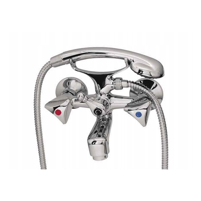 Bateria wannowo-prysznicowa dwuuchwytowa ścienna Diamond Exclusive chrom