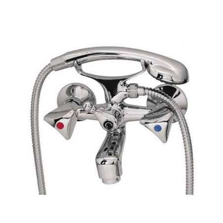 Bateria wannowo-prysznicowa dwuuchwytowa ścienna Diamond Exclusive chrom