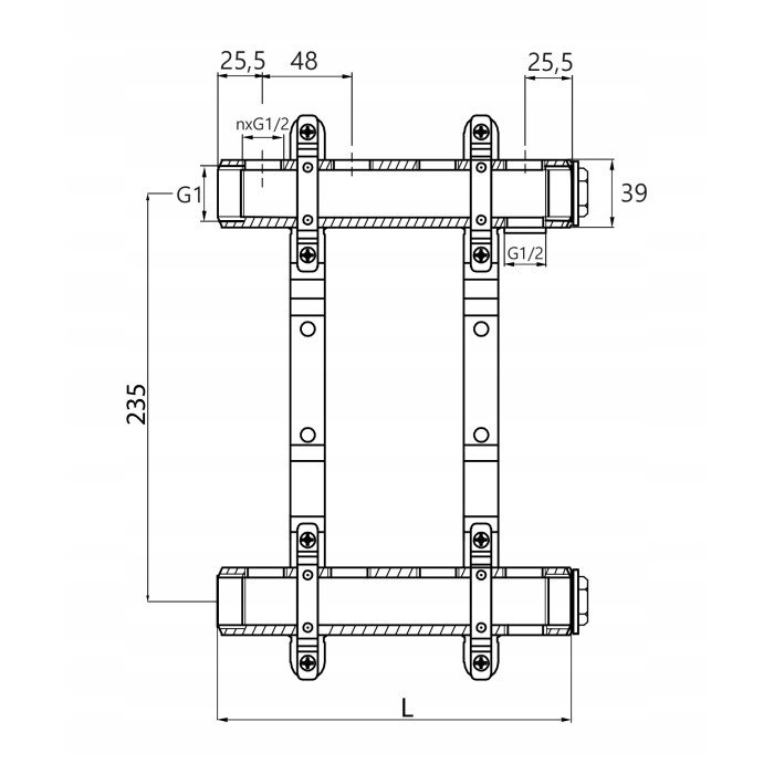 Rozdzielacz 12 sekcji do grzejnika, ogrzewania