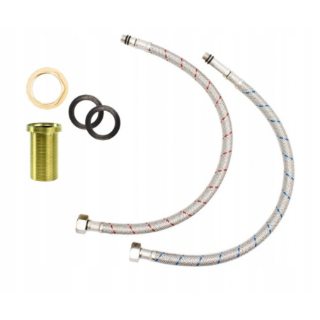 Bateria kuchenna stojąca Hydroland FLEX beżowa srebrny elastyczna wylewka