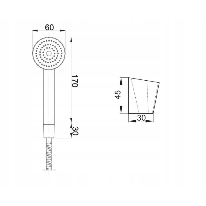 Zestaw prysznicowy natynkowy Hydroland punktowy uchylny