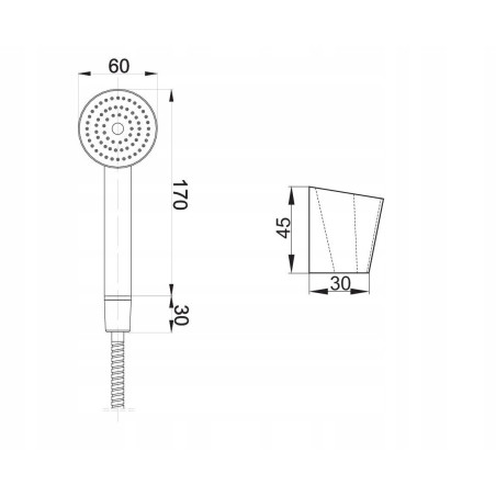 Zestaw prysznicowy natynkowy Hydroland punktowy uchylny