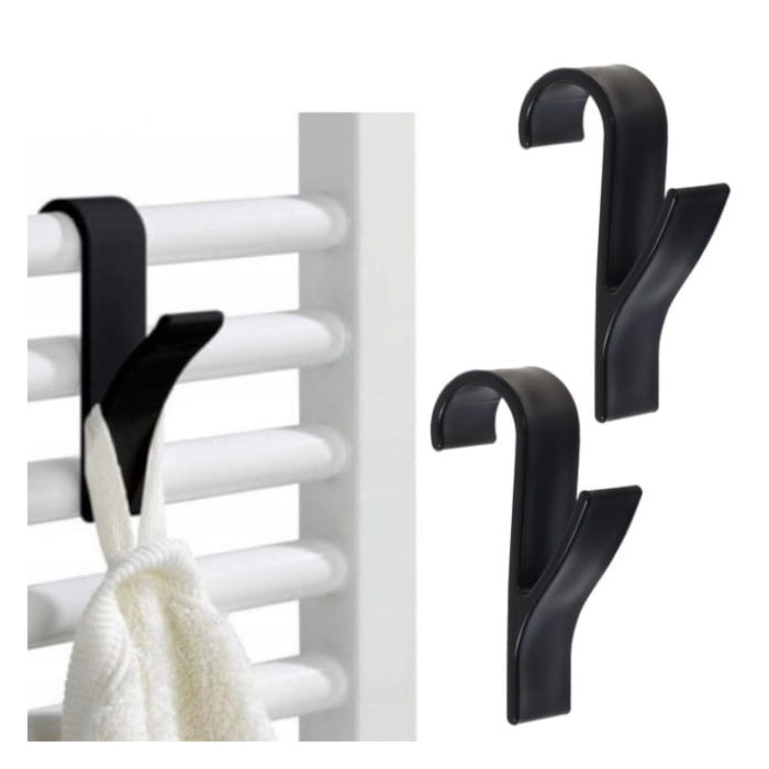 Wieszak, haczyk, uchwyt na grzejnik kaloryfer 2 szt. Czarny