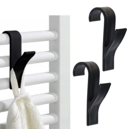 Wieszak, haczyk, uchwyt na grzejnik kaloryfer 2 szt. Czarny