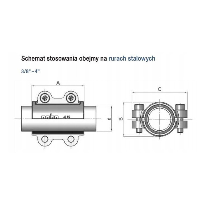 OBEJMA NAPRAWCZA DO RUR STALOWYCH DSK 3/4" 20 GEBO