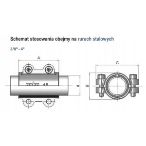 OBEJMA NAPRAWCZA DO RUR STALOWYCH DSK 1" 25 GEBO