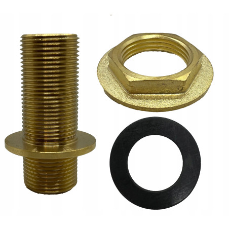 Przepust do zbiornika z dwoma ruchomymi nakrętkami z uszczelkami M 1/2"x70