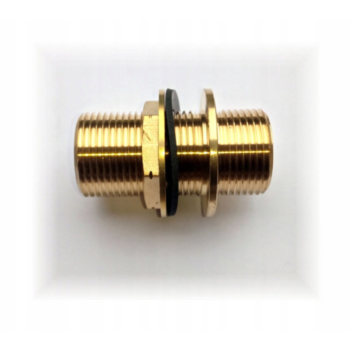 Przepust do zbiornika z dwoma ruchomymi nakrętkami z uszczelkami M 1/2"x70