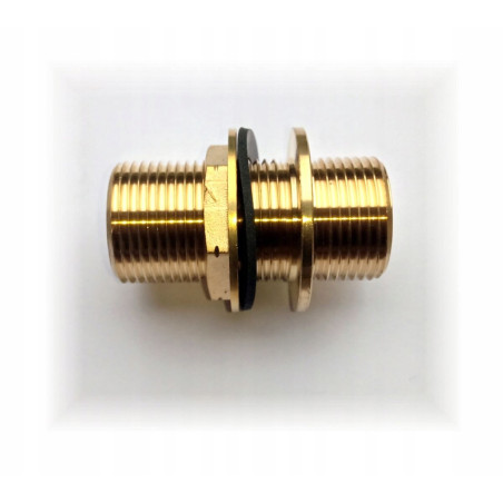 Przepust do zbiornika z dwoma ruchomymi nakrętkami z uszczelkami M 1/2"x70