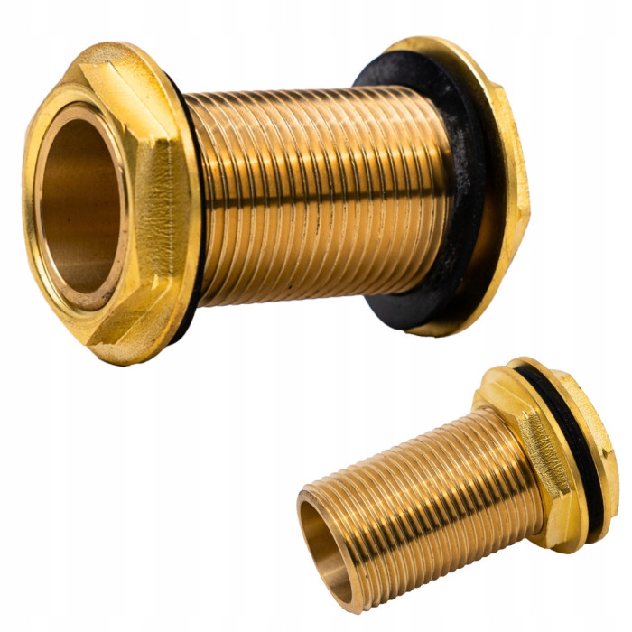 Przepust do zbiornika z dwoma ruchomymi nakrętkami z uszczelkami M 1/2"x70