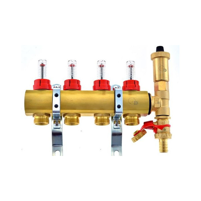 ROZDZIELACZ OGRZEWANIA PODŁOGOWEGO PODŁOGÓWKI 2 OBWODY SEKCJE MOSIĘŻNY