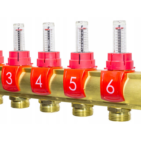 ROZDZIELACZ OGRZEWANIA PODŁOGOWEGO PODŁOGÓWKI 2 OBWODY SEKCJE MOSIĘŻNY